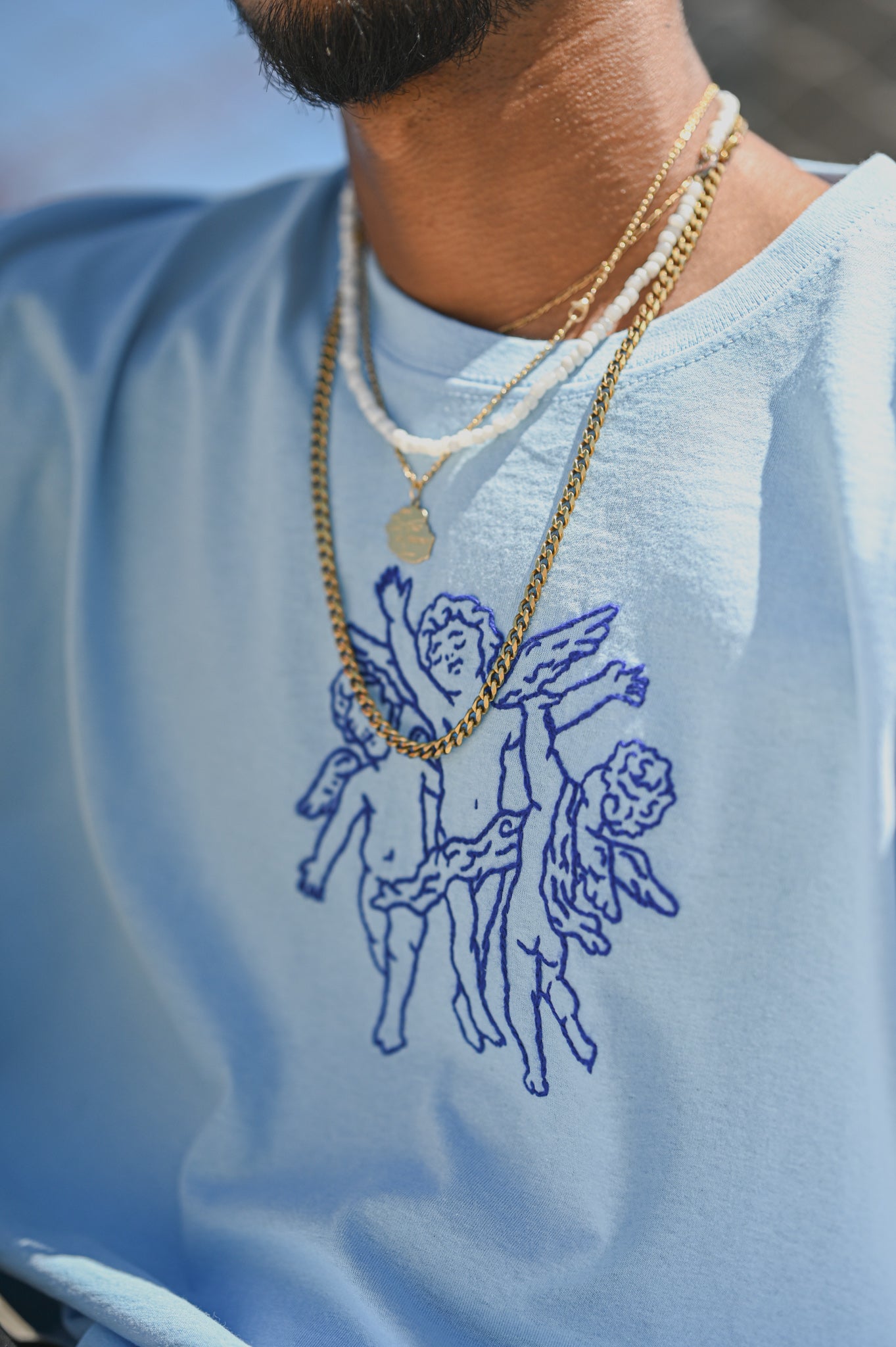 T-shirt trois anges (bleu)